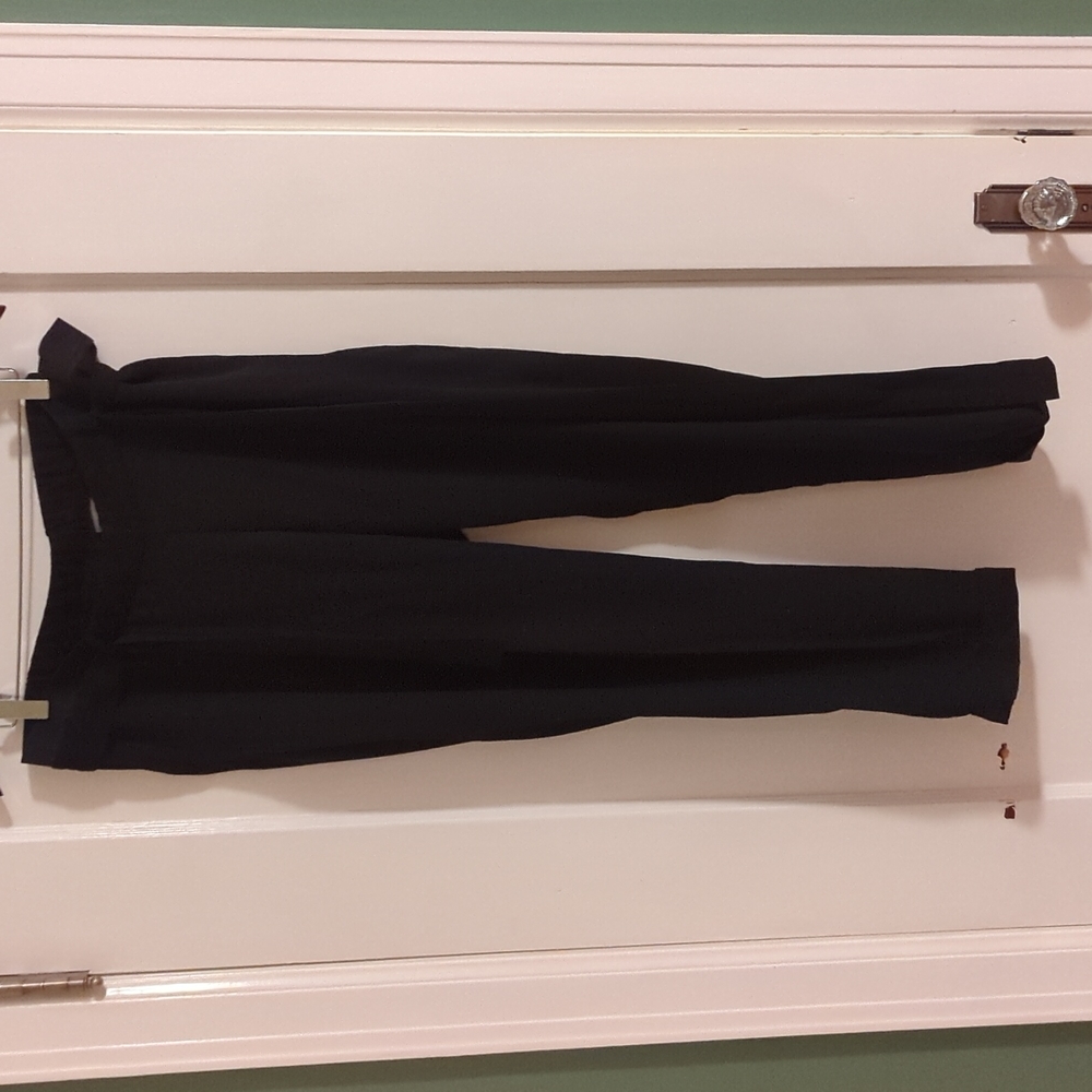 ASOS black paper bag style maternity tie front pants